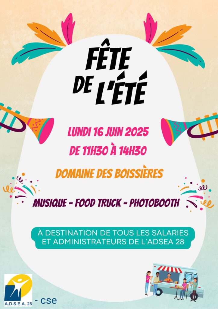 Affiche fête de l'été ADSEA 28 - CSE 16 juin 2025